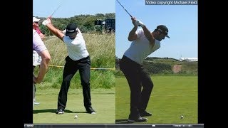 Jon Rahm golf swing  Long Iron faceon amp downtheline July 2017 [upl. by Inek]