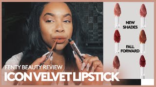 NEW Fenty Beauty Icon Velvet Liquid Lipstick Try On  Comparing Original Shades [upl. by Hirza85]