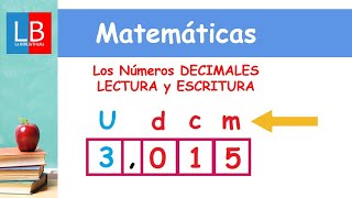 Los Números DECIMALES LECTURA y ESCRITURA ✔👩‍🏫 PRIMARIA [upl. by Alonzo]