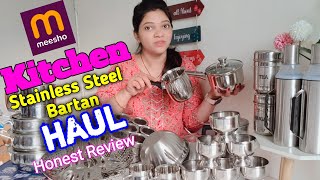 Kitchen Stainless Steel Utensil Stainless Steel Bartan 13 Product Unboxing Honest Review And Haul [upl. by Harrat529]