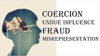 Coercion Undue Influence Fraud Misrepresentation  Indian Contract Act 1872  Law Guru [upl. by Hurlow]