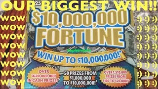 OMG BIGGEST WIN ON BIGGEST SCRATCHER EVER 10000000 FORTUNE SCRATCHER [upl. by Surtimed]