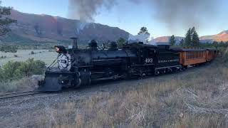 Durango amp Silverton Narrow Gauge Railroad  Locomotive 493 Durango to Rockwood [upl. by Nnyleahs]