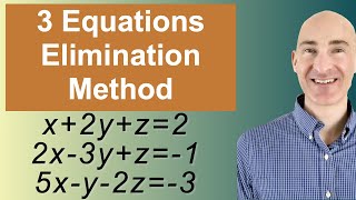 Solving Systems of 3 Equations Elimination [upl. by Kcin]