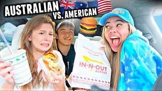 My Australian Friend Tries American FAST FOOD For The First Time she felt sick [upl. by Pappas]