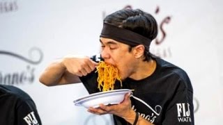 World Pasta Eating Championship World Record Broken [upl. by Thorman594]