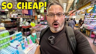 Shopping At The CHEAPEST Market In Bangkok Thailand [upl. by Aivek]