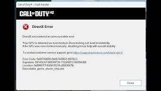 🔫 COD DirectX Unrecoverable Error  fix [upl. by Arolf]