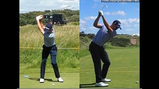 Justin Thomas golf swing  Long Iron faceon amp downtheline July 2017 [upl. by Lars971]