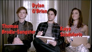 Maze Runner The Death Cure Cast Interview Dylan OBrien Kaya Scodelario Thomas BrodieSangster [upl. by Hueston]