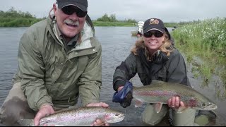 NFLs Larry Csonka Fishes for Rainbows on Alaskas Goodnews River [upl. by Siravaj]